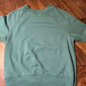 Everlane short sleeve sweatshirt top cotton green size small